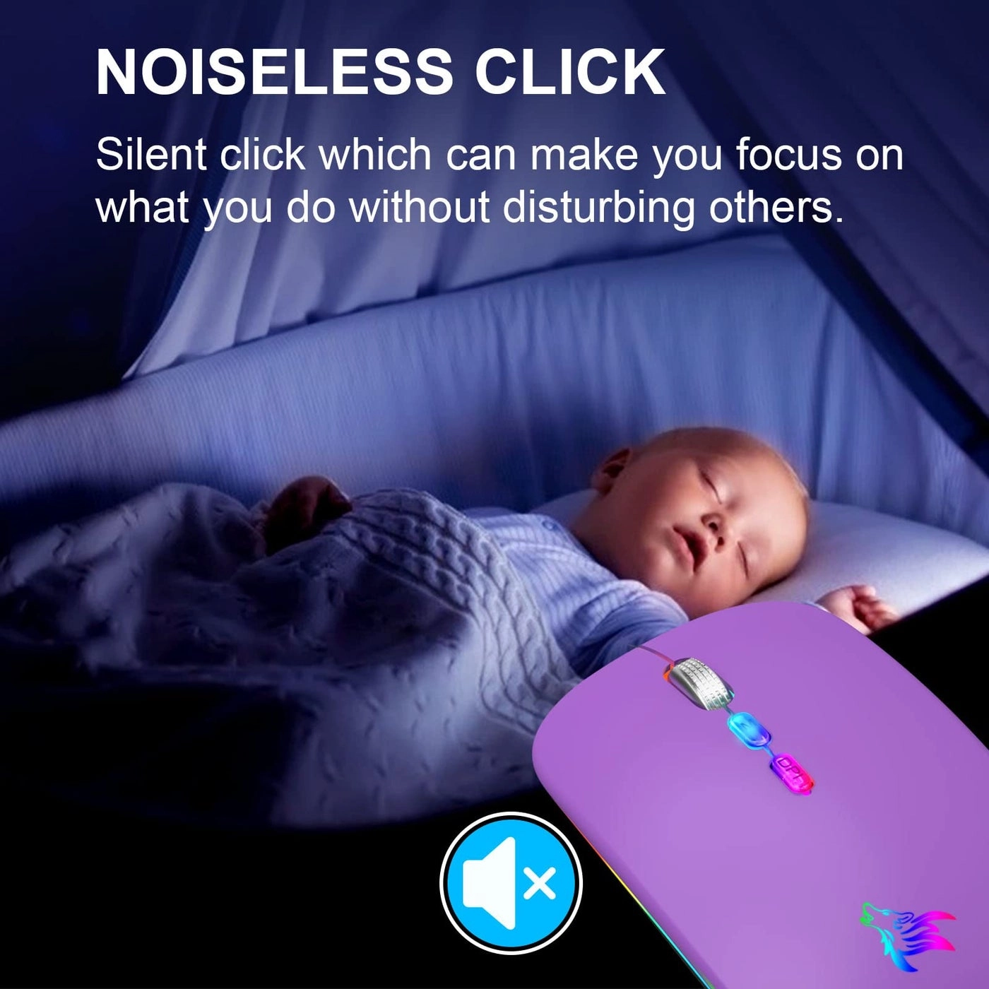 LED Slim Rechargeable Mouse - Wireless