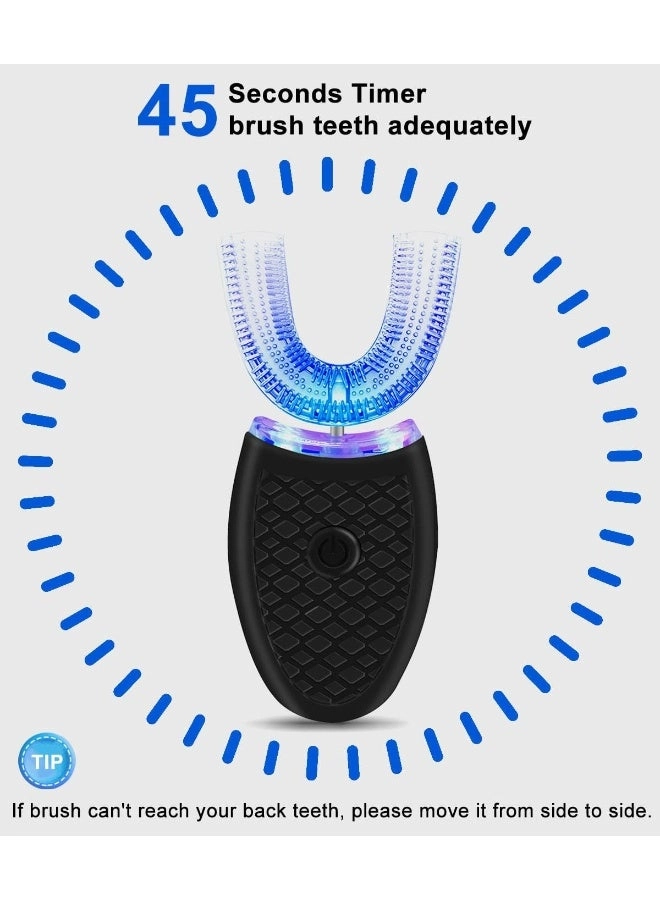 U-Shaped Ultrasonic Toothbrush - 360° Cleaning IPX7 Waterproof Rechargeable