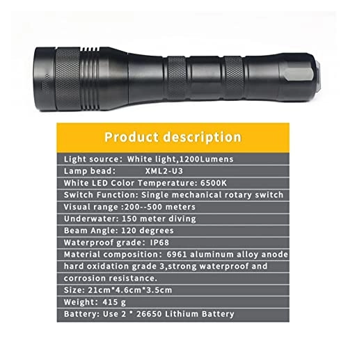 Diving Flashlight - 8000 lumens 3x XM-L L2 LED