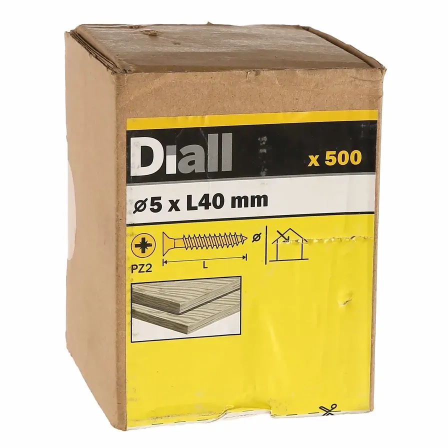 Diall Carbon Steel Wood Screw Pack 5mm 40mm