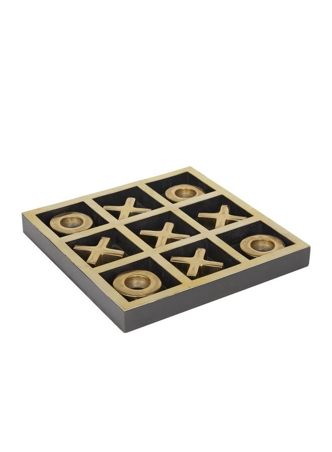 Tic Tac Toe Game Set - Aluminum Gold Inlay