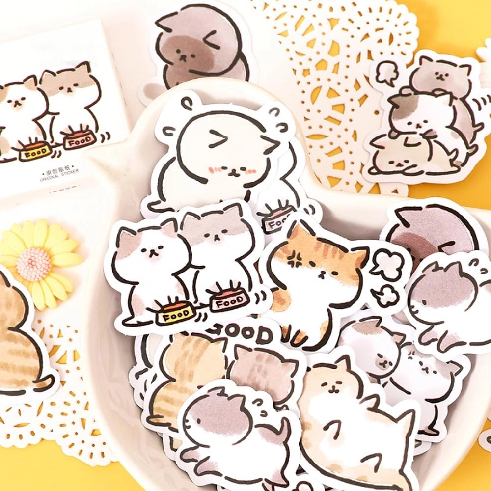 Cute Cat Stickers - 45pcs