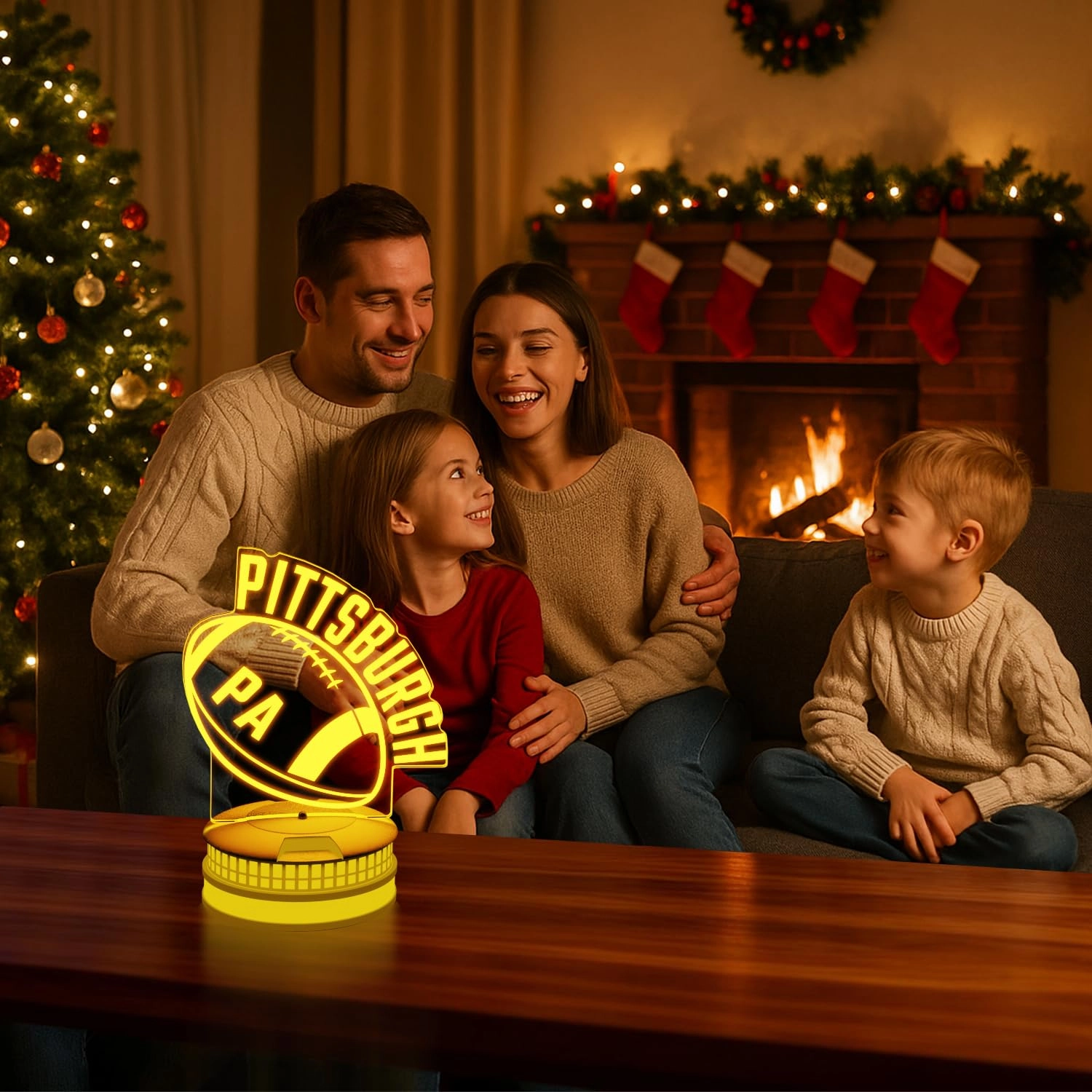 3D Football Pittsburgh Night Light - USB Multicoloured