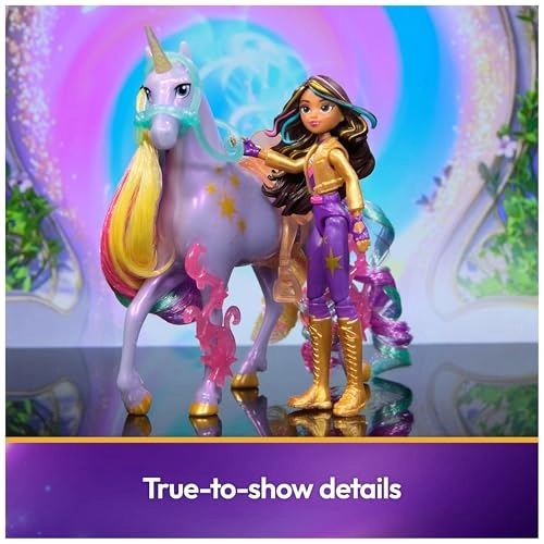 Sophia Doll - 4.5" 7-Point Articulation + Wildstar Unicorn - Rainbow Light-up Ages 4+