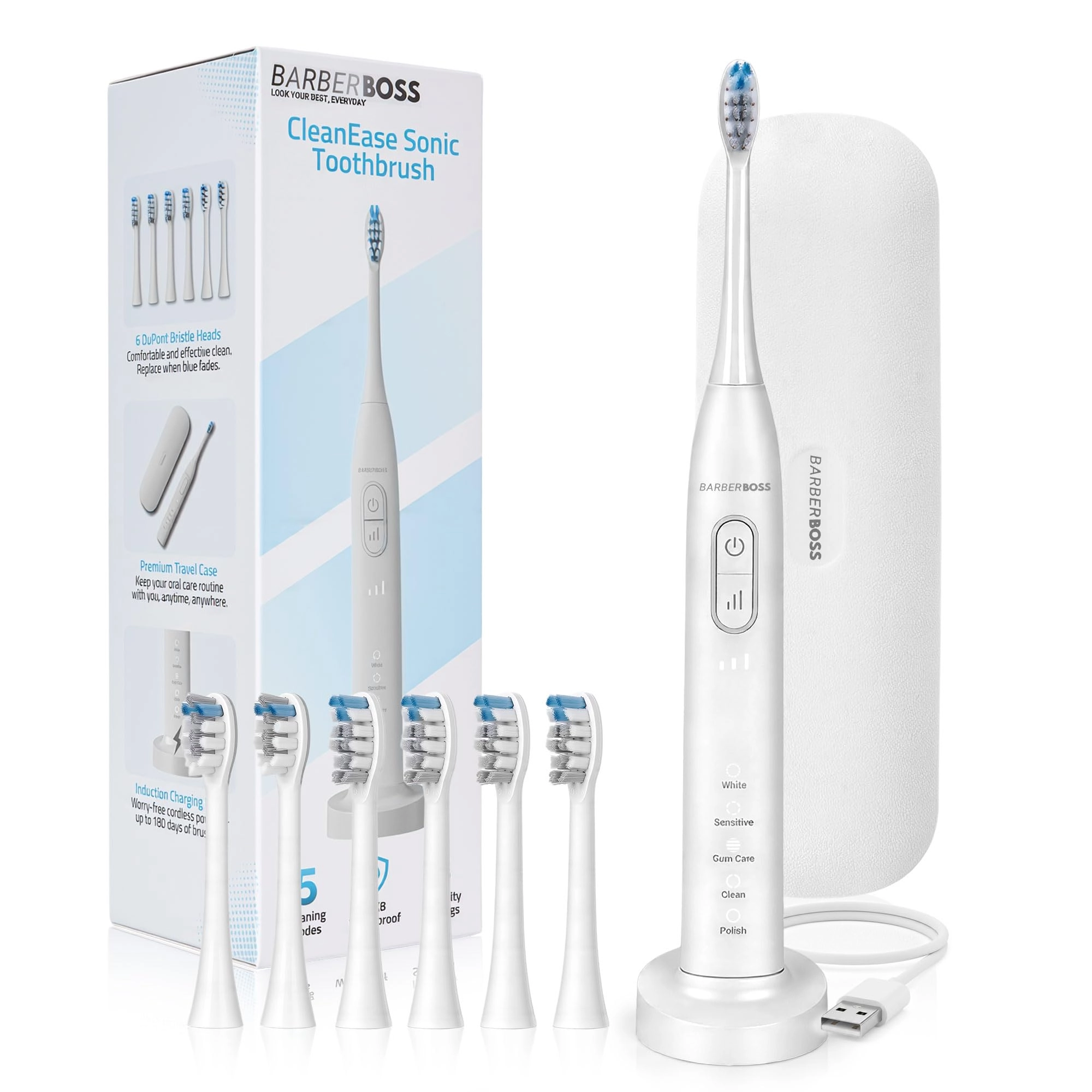 Electric Toothbrush - 5 Modes 3 Intensities Pressure Sensor