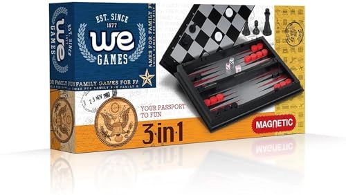 3-in-1 Combination Game Set - Chess Checkers Backgammon Travel Size