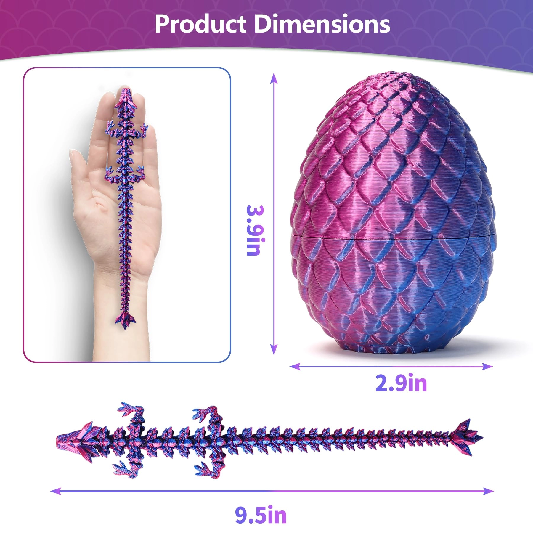 3D Printed Dragon in Egg