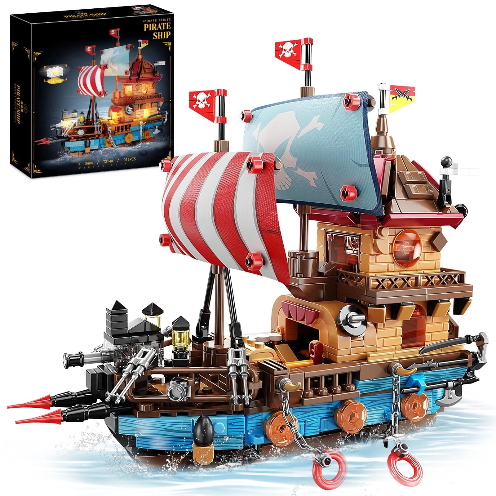 Finger Rock Pirate Ship Building Blocks - 916pcs