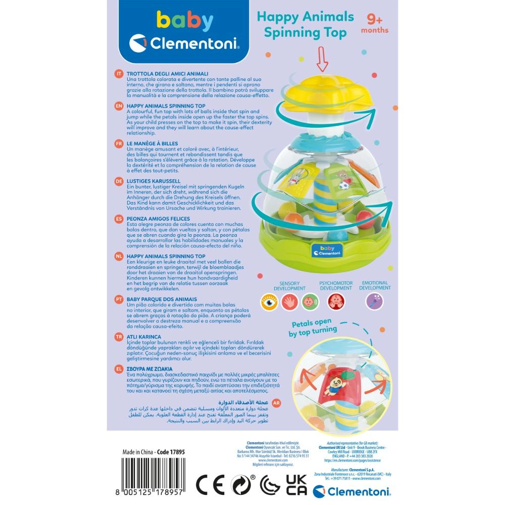 Baby Happy Animals Spinning Top - Suitable for 9 Months & Above.
