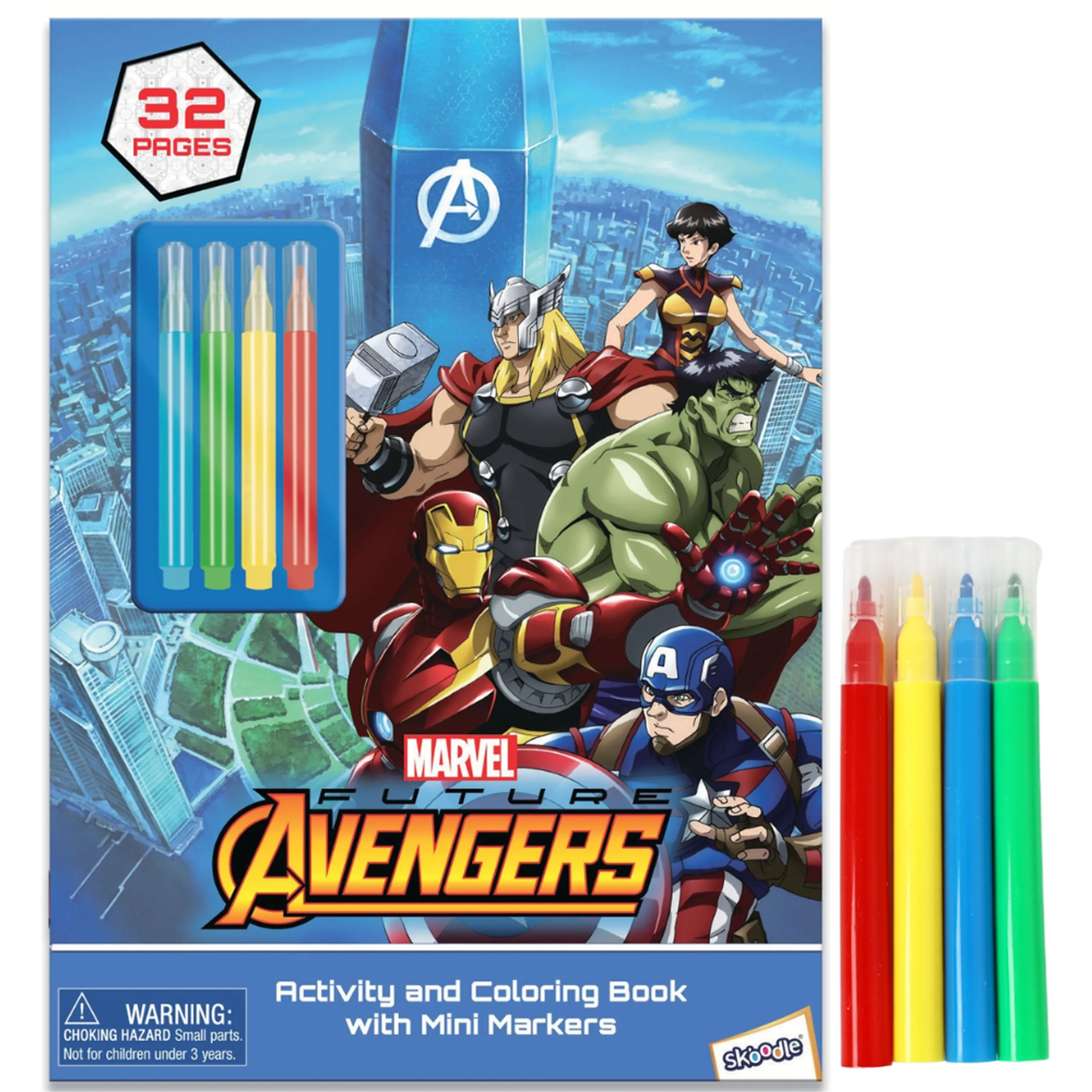 Marvel Avengers Activity Book - 3+ years 4 mini markers