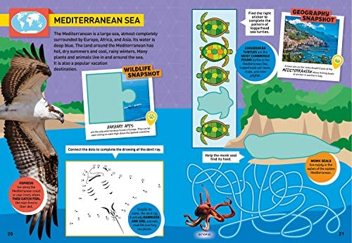 World Atlas Sticker Activity Book - 40 pages more than 2,000 stickers