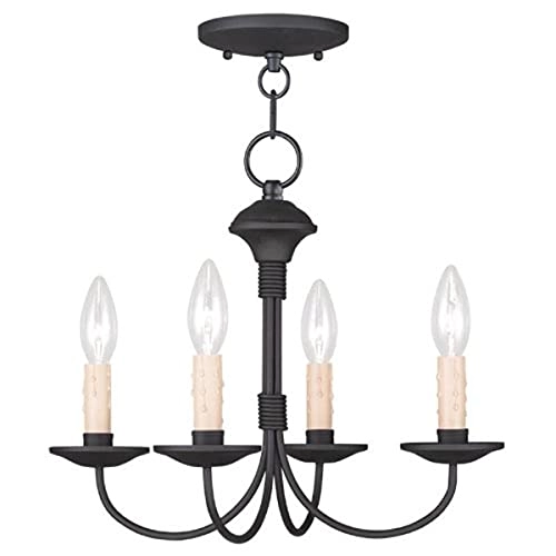 Heritage - 4 Light Convertible Mini Chandelier Ceiling Mount Black