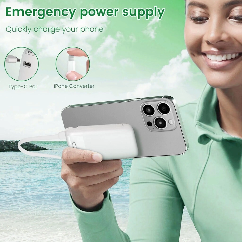 Multi-Function Power Bank and Fan - 10000mAh 20W Fast-Charging