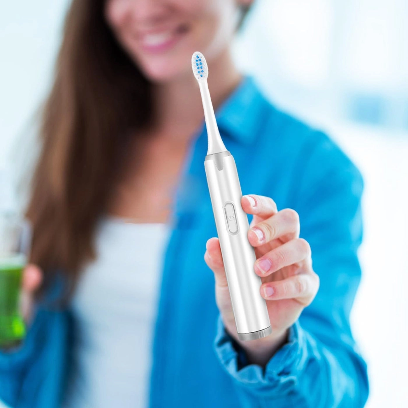 Electric Toothbrush - 5 Brush Heads Battery Powered Soft Bristles