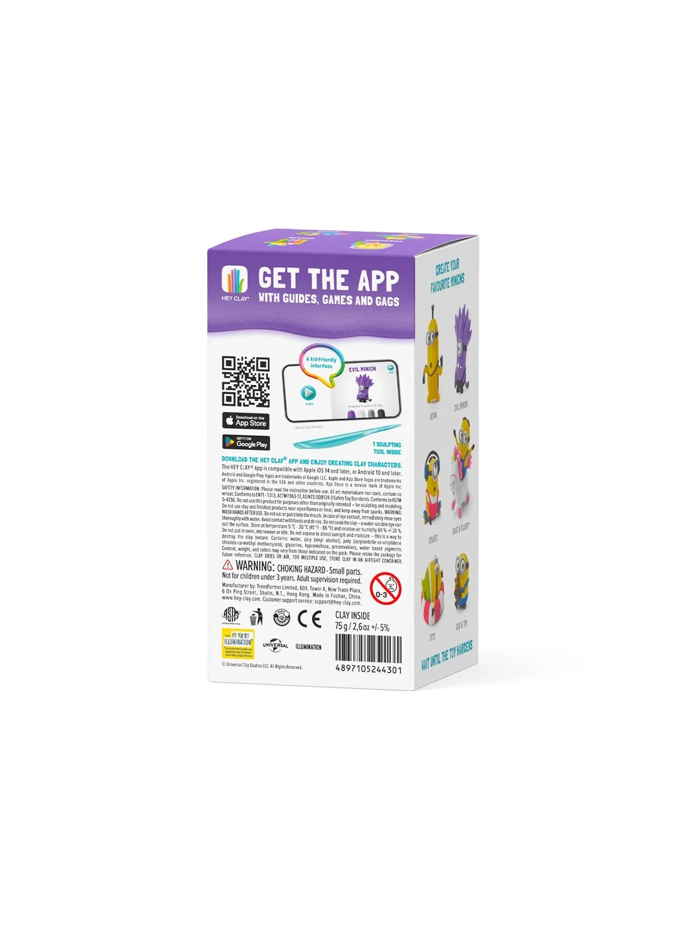 Minions Evil Minion Colourful modelling air-dry clay - 5 colors 3+ years