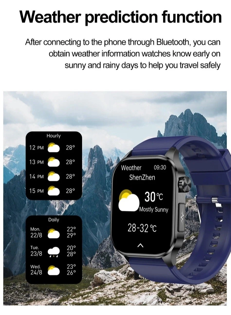 Glucose Monitoring Smart Watch - ECG Bluetooth Call SpO2