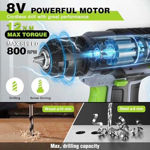 Cordless Drill Driver - 2 Ah 8V