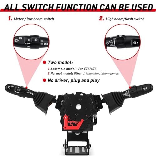 DIY Racing Simulator Steering Wheel Turn Signal Wiper Lever Switch Add-on - G27/G29/G920/G923/T300/T300RS/GT/T248/T248X