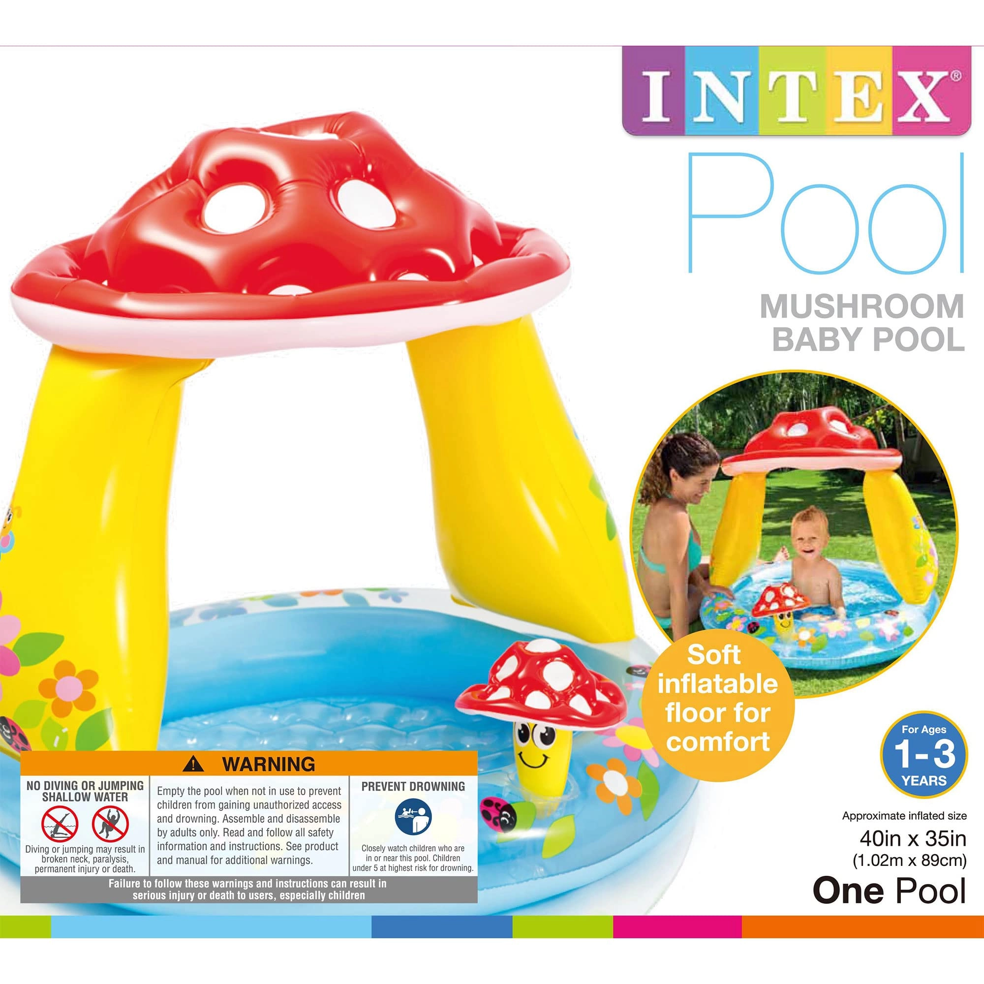 Mushroom Baby Pool - 45 litres