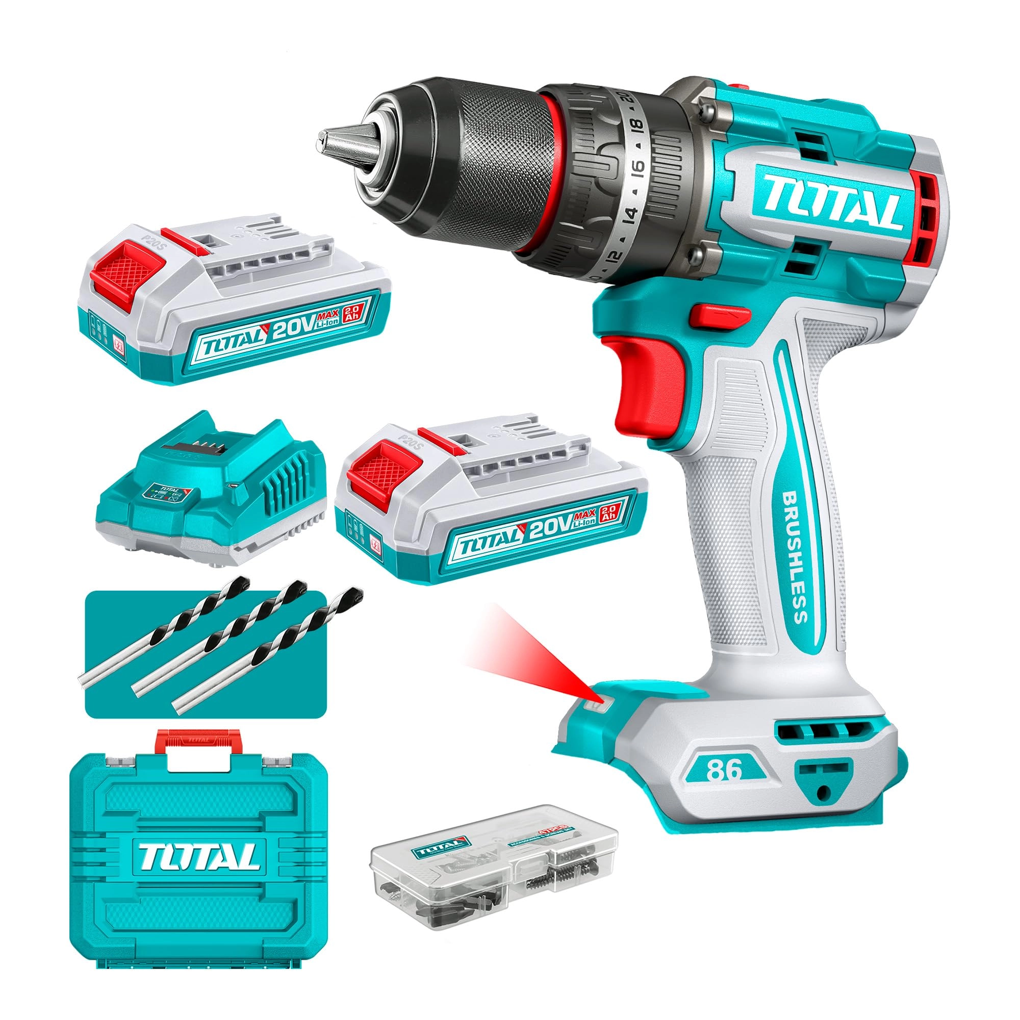 Brushless Cordless Impact Drill - 2x4.0Ah