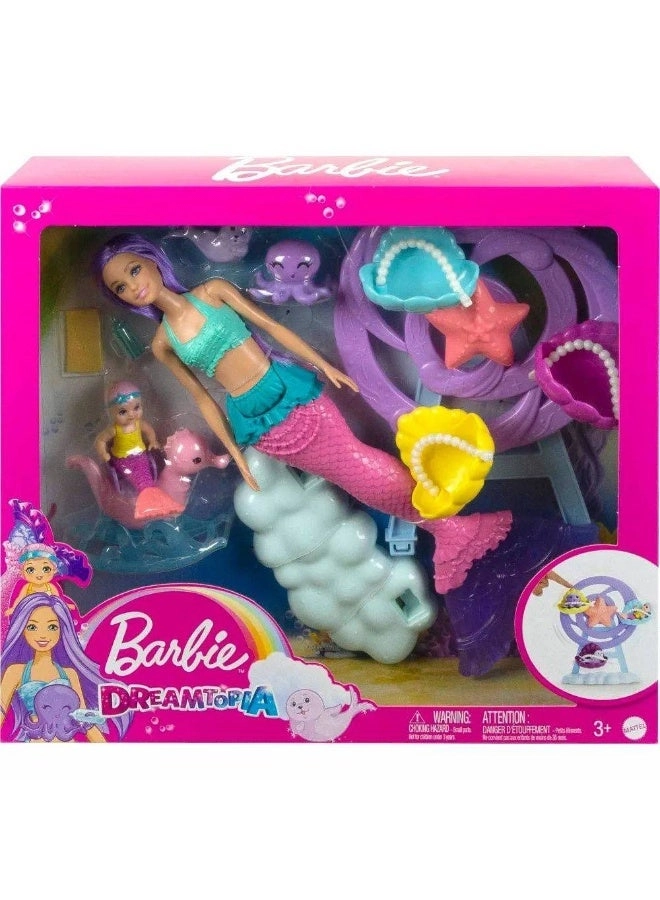Barbie Dreamtopia Magical Mermaid Playset - Lavender Hair Includes Merbaby Baby Seal Baby Octopus Ages 3+