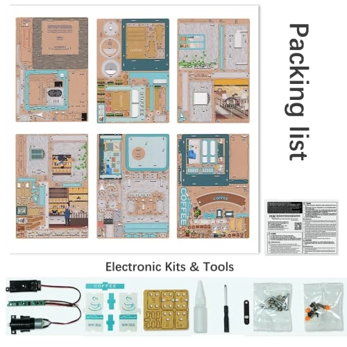 Miniature Dollhouse Kit - Automatic Lid Opening with Light Box 9"