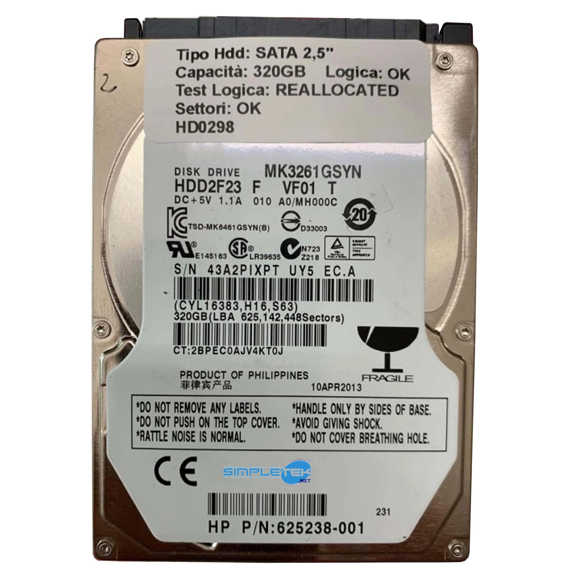 SIMPLETEK 2.5" 7200rpm SATA (SIM - ART - 0099) - 320GB