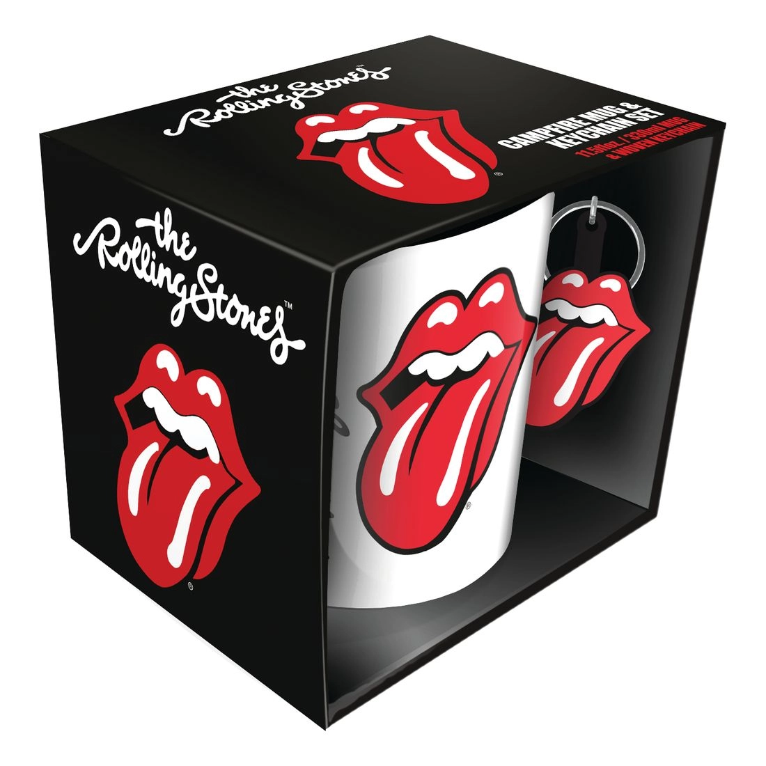 PYRAMID Hole In The Wall The Rolling Stones Mug - 330 ml + Hole In The Wall The Rolling Stones Keychain