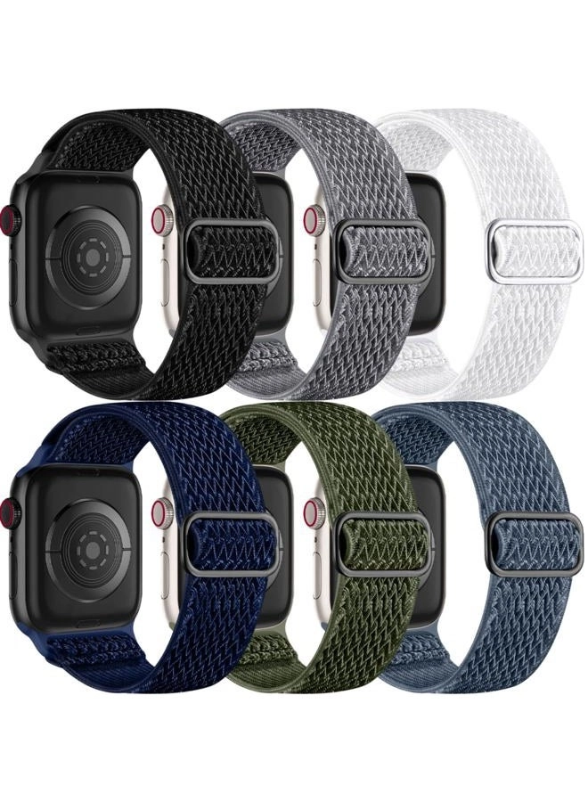 Lerobo Stretchy Braided Bands - Adjustable Nylon Compatible with Apple Watch Pack