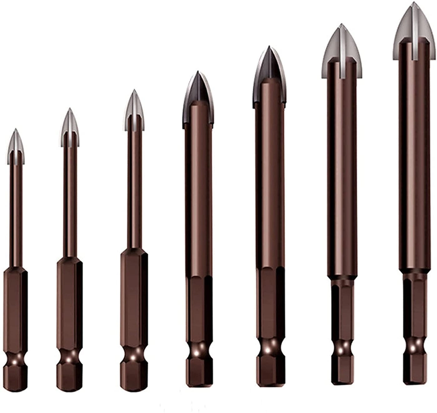 Universal Drilling Tool - Cemented Carbide 7PCS 3/4/5/6/8/10/12 mm