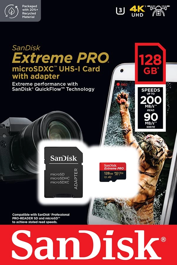 Extreme Pro microSD UHS I - 128GB