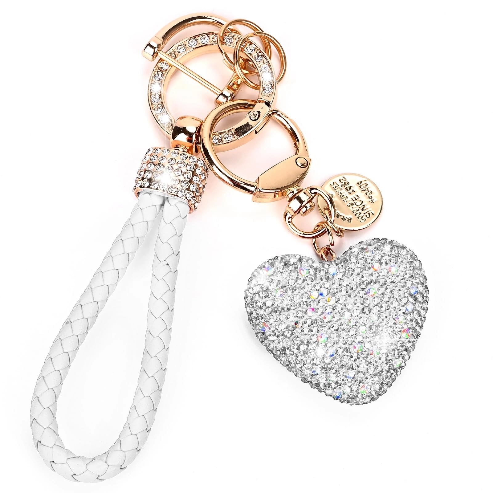 Prometheism Bling Rhinestone Heart Shape Keychain - Number
