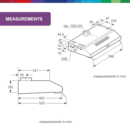DHU665CGB - max. 350 m³/h 60cm