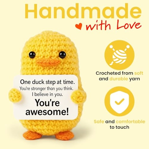 Duck Emotional Support Crochet 14 cm Plush - Positive Multicolor