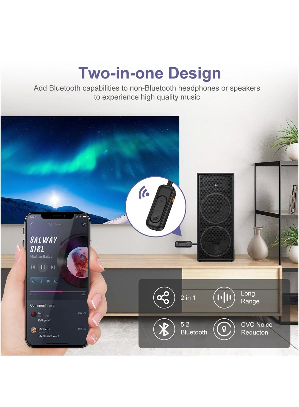 Bluetooth Adapter - 5.2+EDR USB/AUX USB 5V