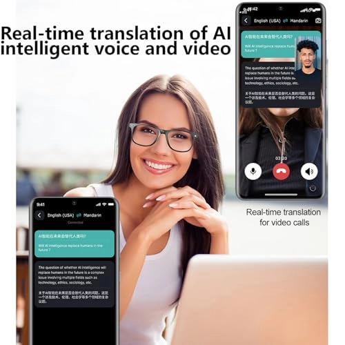 AI Translation Glasses - 164-Language 7 Day Ultra-Long Standby