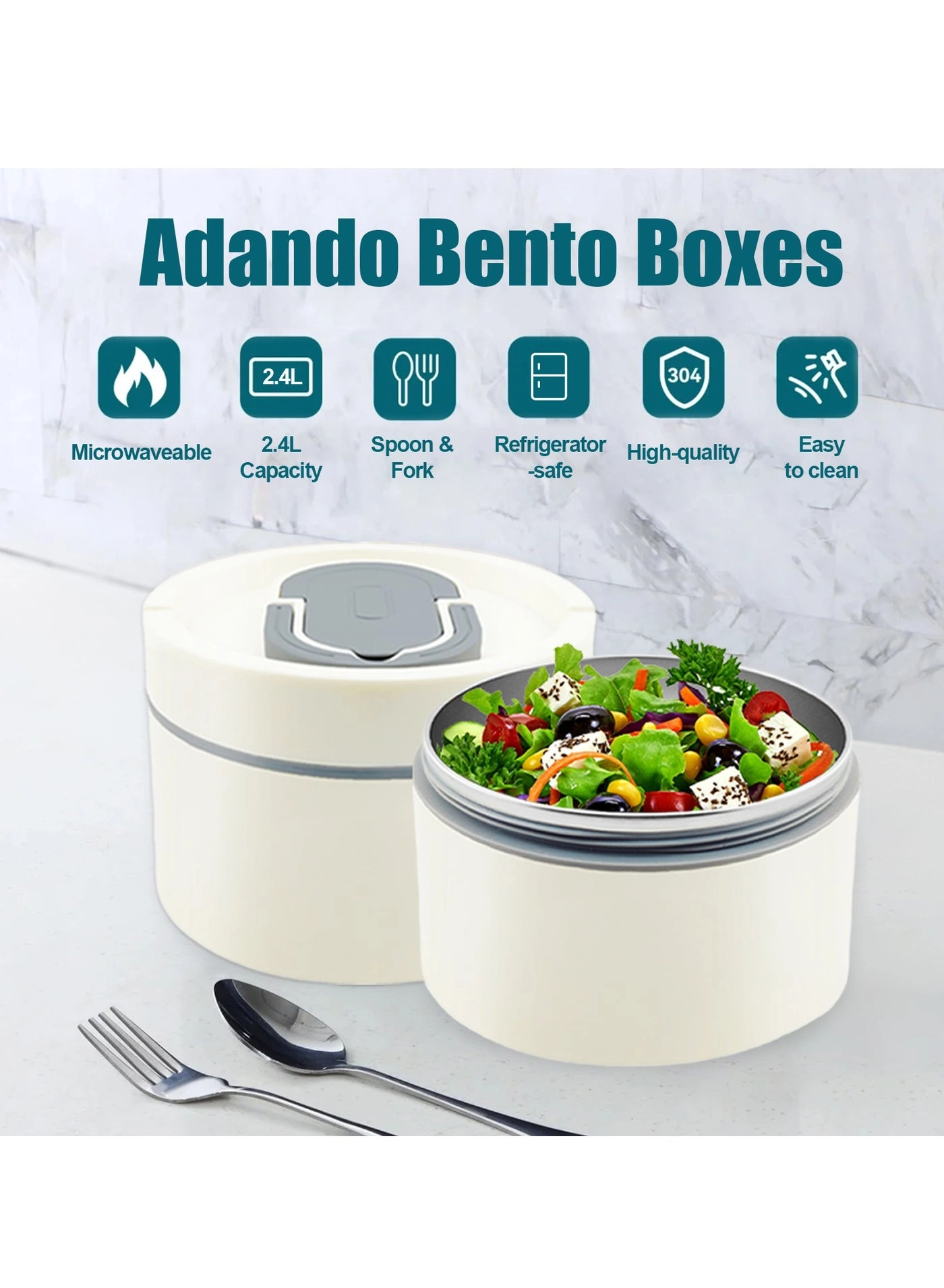 bento box - 304 Stainless steel Double-deck