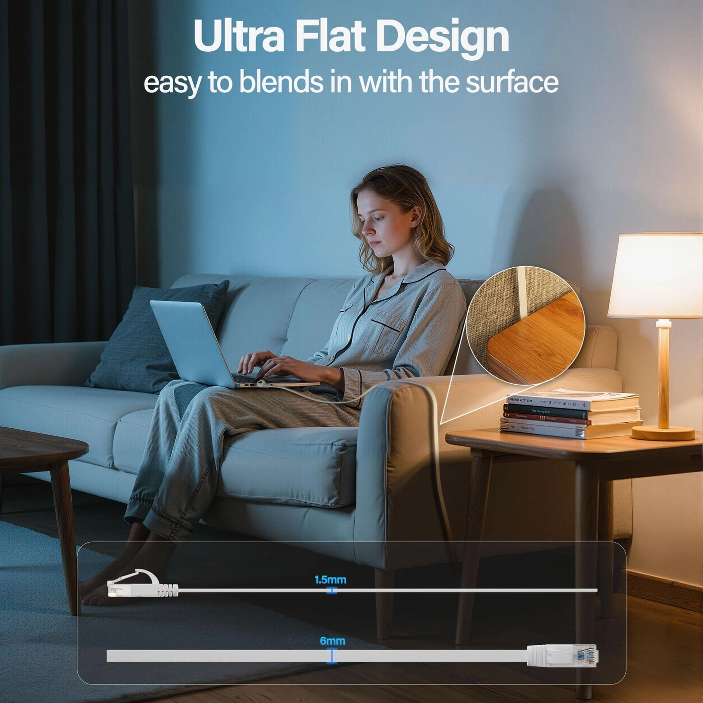 Cat 6 Flat Ethernet Cable - 100 FT