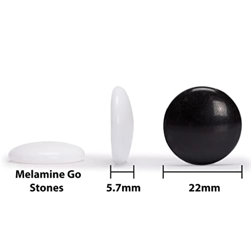 Go Game Set - Bamboo Go Board Double Convex Melamine Stones Bamboo Bowls