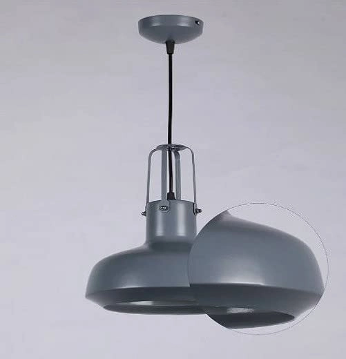 Hanging Tulip Cone Disc Ceiling Light - Grey Aluminum
