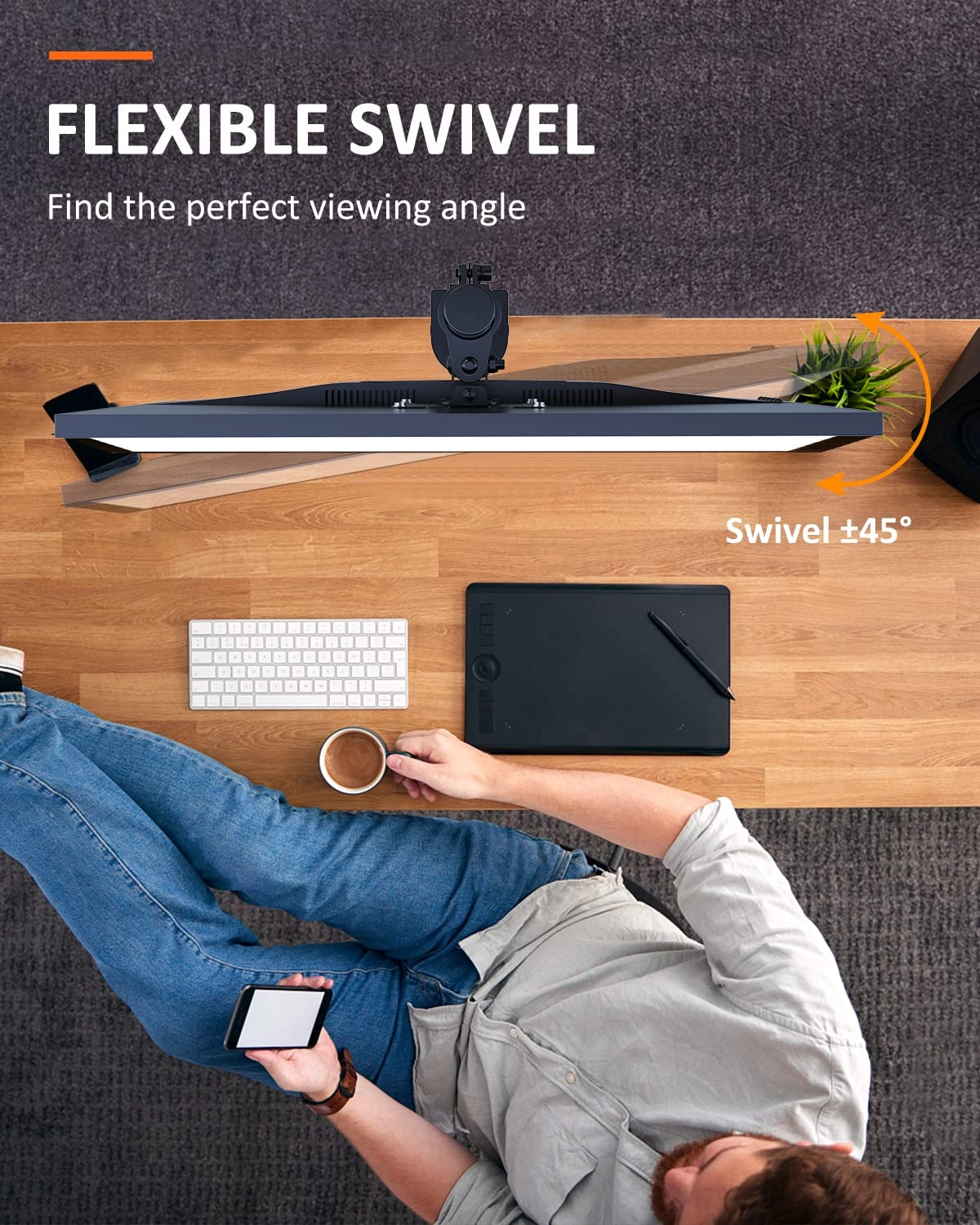 Single Head and Plate Vesa Pole Mount Bracket - 1 27inch 75x75mm 100x100mm