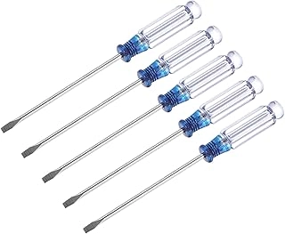 uxcell Mini Slotted Screwdriver 3.0mm x 127mm (5 Pcs)