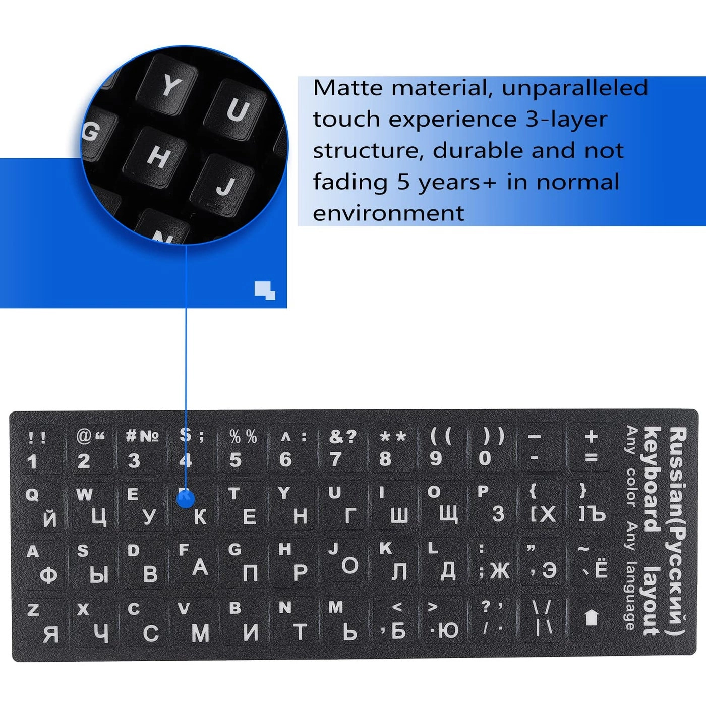 Universal Russian Keyboard Stickers - RU Wired/Wireless