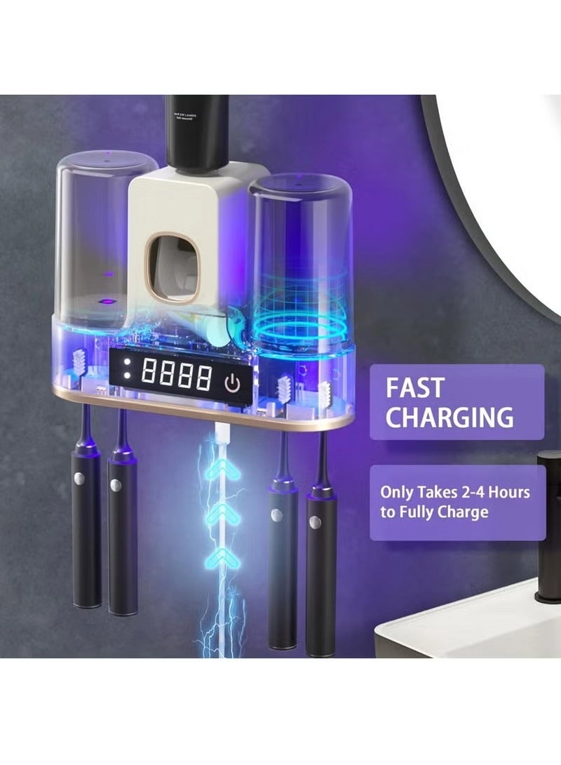 Toothbrush Holder - Wall Mounted 4 toothbrush slots