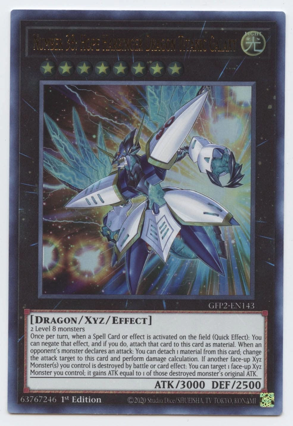 Yu-Gi-Oh! Dragon Number 38: Hope Harbinger Dragon Titanic Galaxy GFP2-EN143 - EN