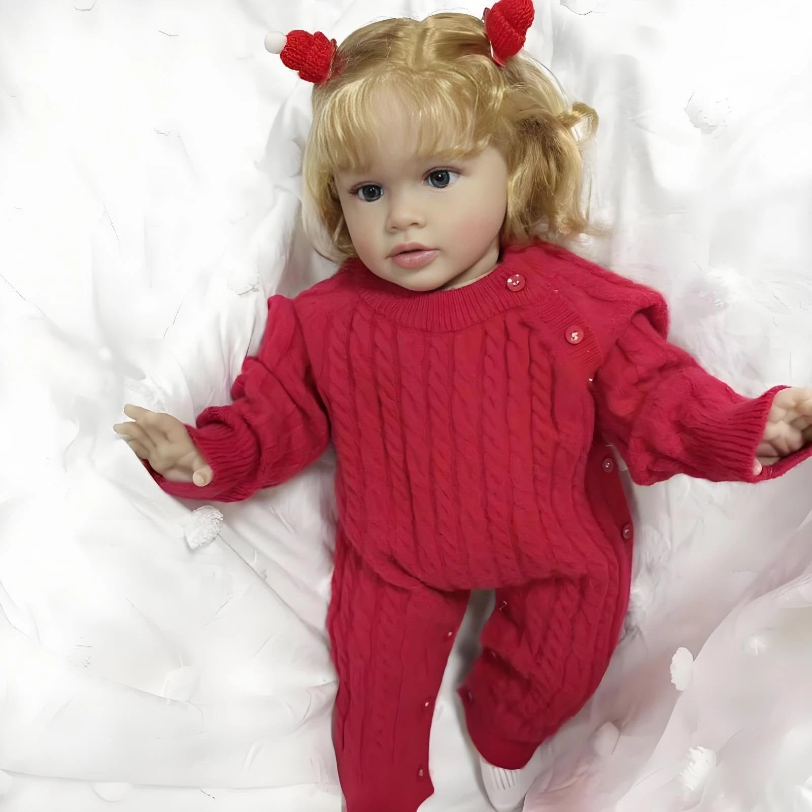 Pippa Reborn Baby Doll - 26 inch Cotton Vinyl Hand-rooted Curly Hair Ages 3+