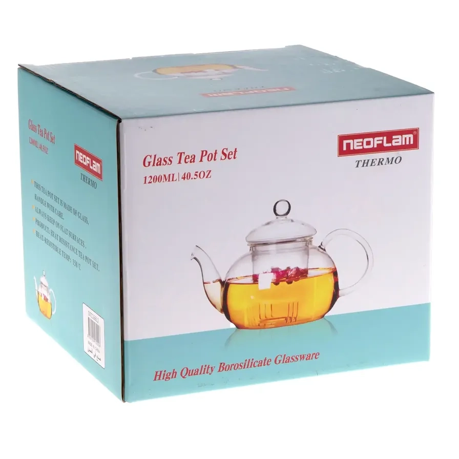 Glass Teapot - Borosilicate Glass 1200 ml