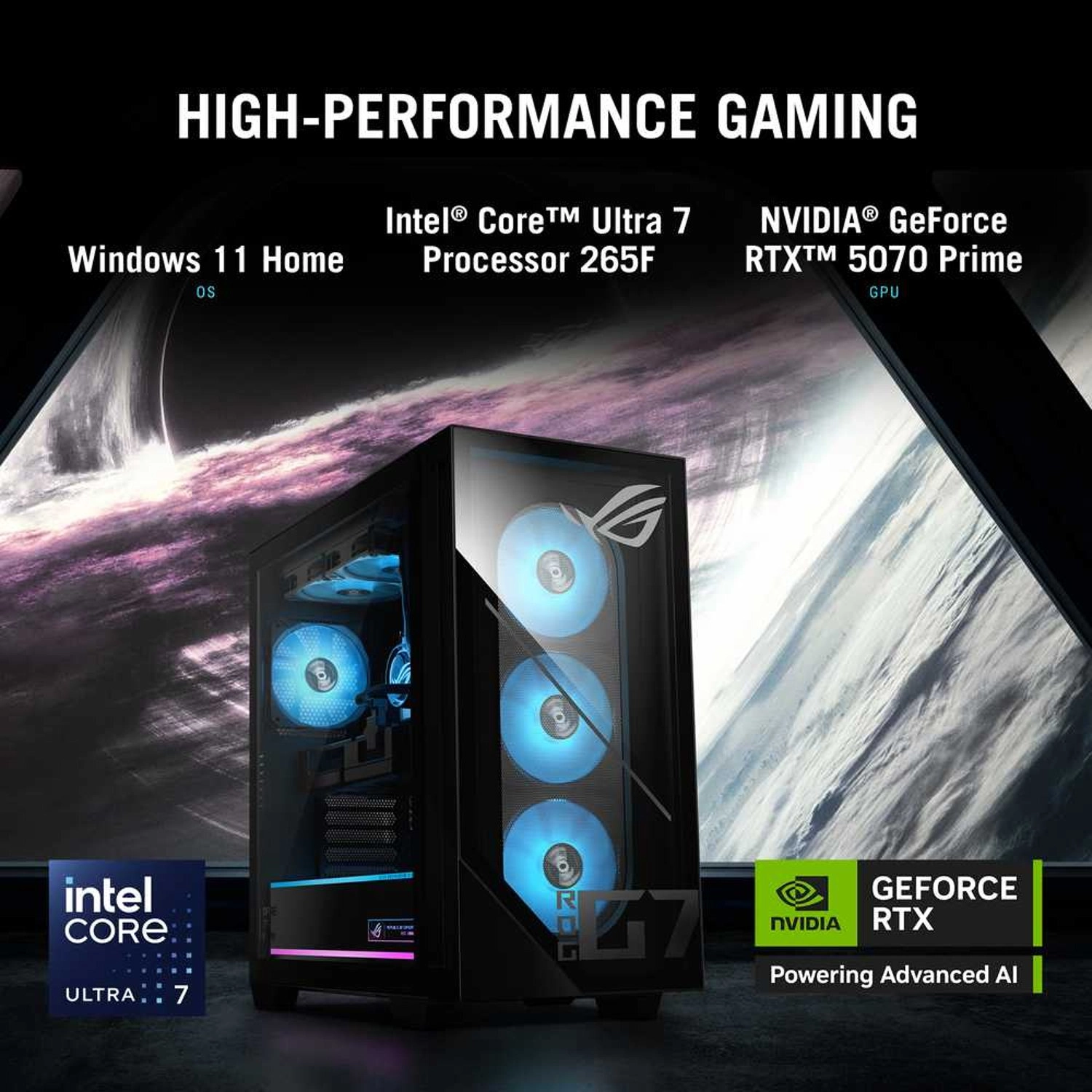 ROG G700 Tower G700TF-07265F350W Intel Core Ultra 7 265F 32GB NVIDIA GeForce RTX 5070 PRIME 1TB