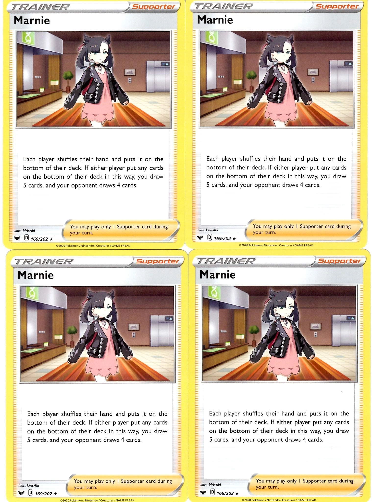 Pokémon Marnie 169/202 - Sword & Shield - 4pcs