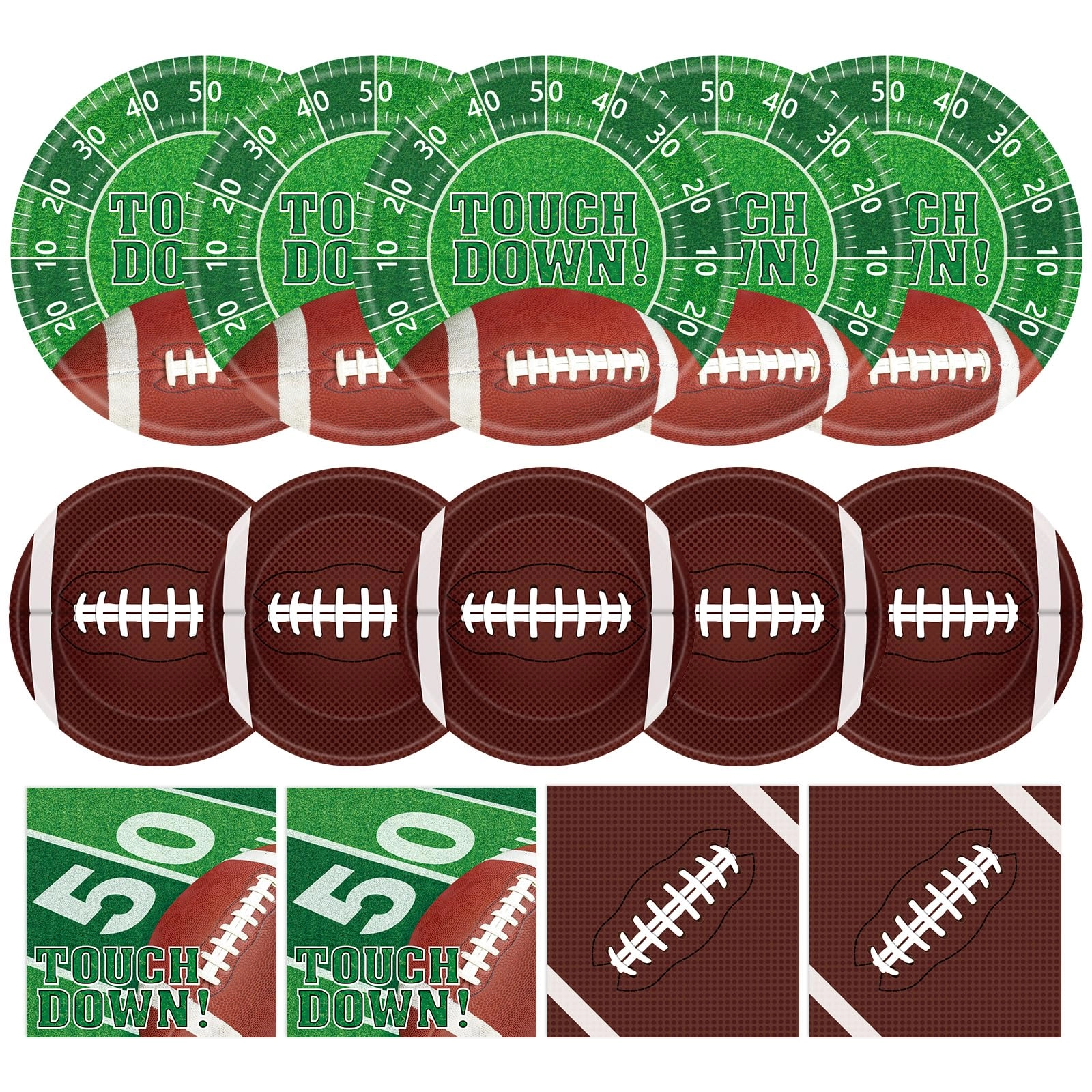 litmitfu Football Party Supplies Kit - 96 Pack Football Party